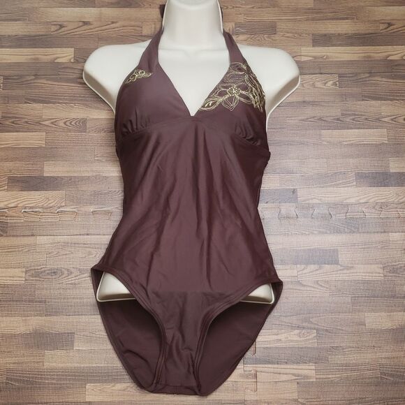 Ocean Dream Brown Swimsuit size 10 - Picture 1 of 14